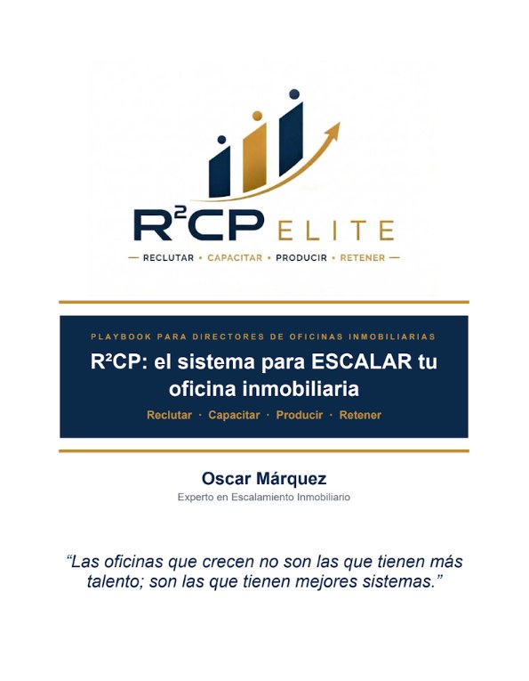 Portada de R²CP: el sistema para escalar tu oficina inmobiliaria
